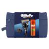 Gillette ProGlide Poklon set aparat za brijanje ProGlide 1 kom + gel za brijanje Fusion Shave Gel Sensitive 200 ml + držač za brijač + kozmetička torbica