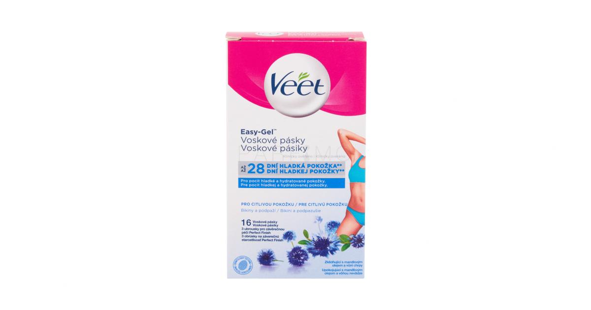 Veet Easy Gel Wax Strips Bikini And Armpit Sensitive Skin Proizvodi Za Depilaciju Za žene 16 Kom 7665