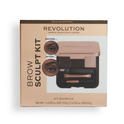 Makeup Revolution London Brow Sculpt Kit Paletica za obrve za žene 2,2 g Nijansa Brown