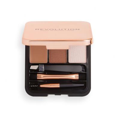 Makeup Revolution London Brow Sculpt Kit Paletica za obrve za žene 2,2 g Nijansa Brown