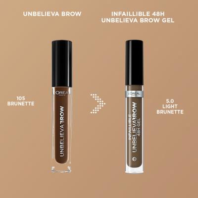 L&#039;Oréal Paris Infaillible Brows Unbelieva Brow 48H Gel Gel za obrve i pomada za žene 3,4 ml Nijansa 5.0 Light Brunette