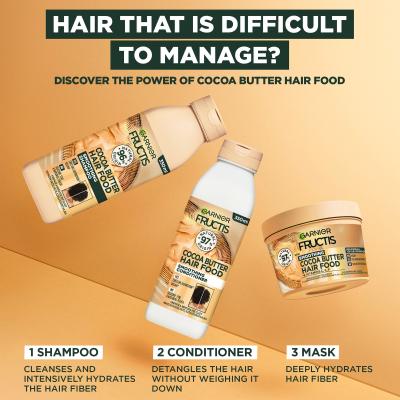 Garnier Fructis Hair Food Cocoa Butter Smoothing Conditioner Regenerator za žene 350 ml