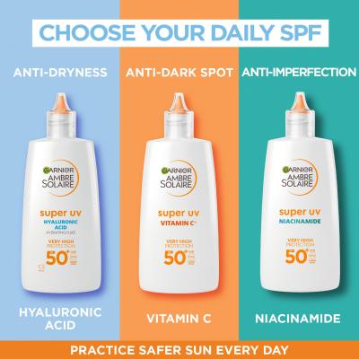 Garnier Ambre Solaire Super UV Hyaluronic Acid SPF50+ Proizvod za zaštitu lica od sunca 40 ml