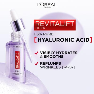 L&#039;Oréal Paris Revitalift Filler HA 1,5% Serum za lice za žene 30 ml