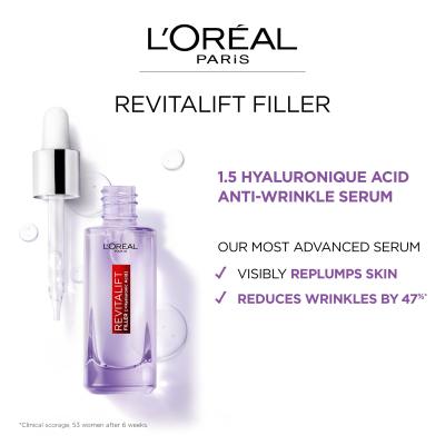 L&#039;Oréal Paris Revitalift Filler HA 1,5% Serum za lice za žene 30 ml