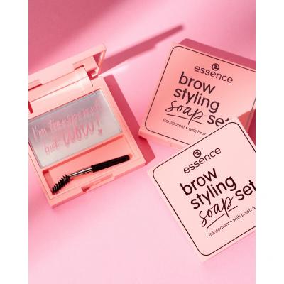 Essence Brow Styling Soap Set Gel za obrve i pomada za žene 3,4 g Nijansa Transparent