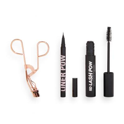 Makeup Revolution London Lash Pow Eye Set Poklon set maskara 5D Lash Pow Mascara 12,2 ml + eyeliner Liner Pow 0,5 ml Black + uvijači za trepavice