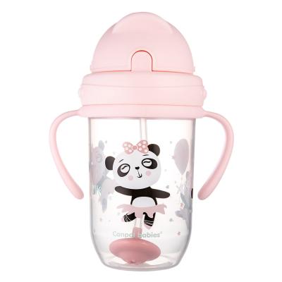 Canpol babies Exotic Animals Non-Spill Expert Cup With Weighted Straw Pink Čašica za djecu 270 ml