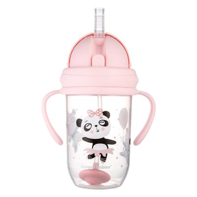 Canpol babies Exotic Animals Non-Spill Expert Cup With Weighted Straw Pink Čašica za djecu 270 ml