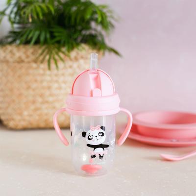 Canpol babies Exotic Animals Non-Spill Expert Cup With Weighted Straw Pink Čašica za djecu 270 ml