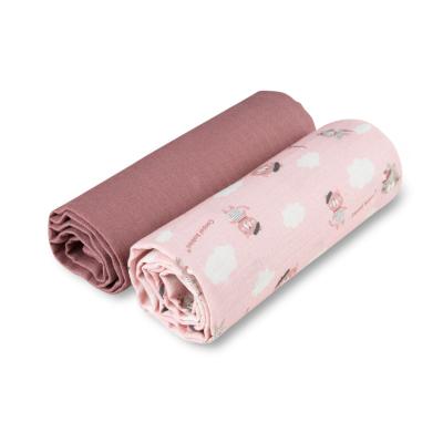 Canpol babies Bonjour Paris Muslin Squares Diapers Pink Tetra pelena za djecu 2 kom