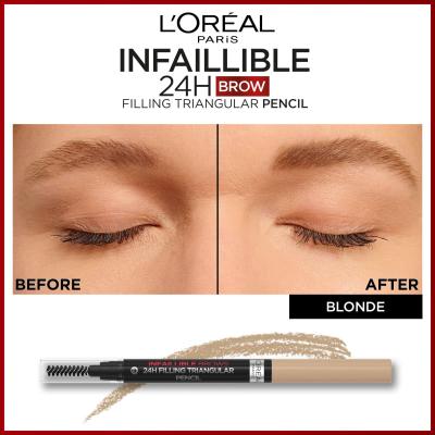 L&#039;Oréal Paris Infaillible Brows 24H Filling Triangular Pencil Olovka za obrve za žene 1 ml Nijansa 07 Blonde