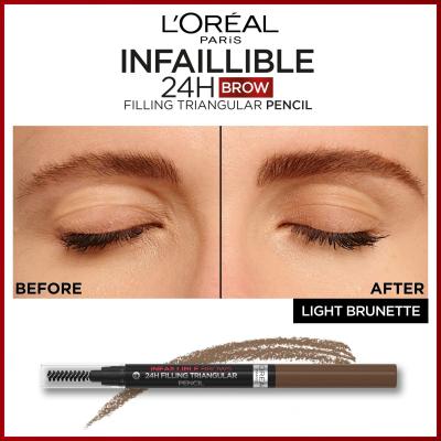 L&#039;Oréal Paris Infaillible Brows 24H Filling Triangular Pencil Olovka za obrve za žene 1 ml Nijansa 05 Brunette