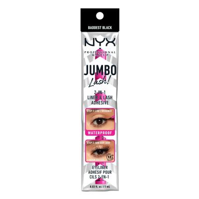 NYX Professional Makeup Jumbo Lash! 2in1 Liner &amp; Lash Adhesive Tuš za oči za žene 1 ml Nijansa 01 Black