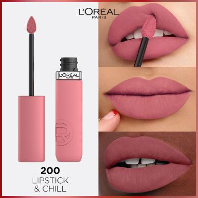 L&#039;Oréal Paris Infaillible Matte Resistance Lipstick Ruž za usne za žene 5 ml Nijansa 200 Lipstick&amp;Chill