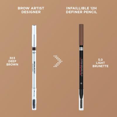 L&#039;Oréal Paris Infaillible Brows 12H Definer Pencil Olovka za obrve za žene 1 g Nijansa 5.0 Light Brunette