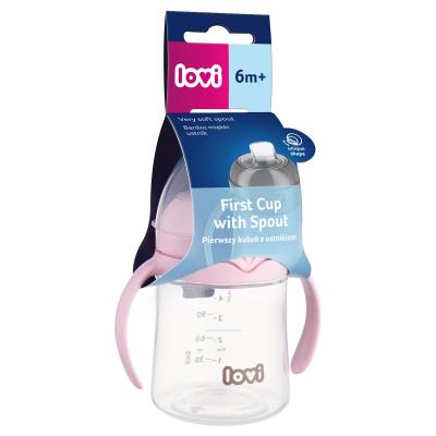 LOVI First Cup With Spout Pink 6m+ Čašica za djecu 150 ml