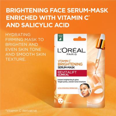 L&#039;Oréal Paris Revitalift Clinical Vitamin C Brightening Serum-Mask Maska za lice 26 g