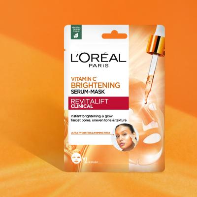 L&#039;Oréal Paris Revitalift Clinical Vitamin C Brightening Serum-Mask Maska za lice 26 g