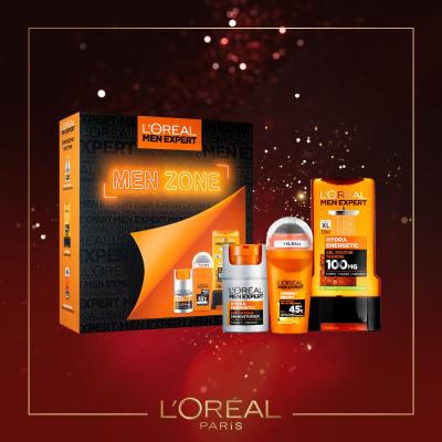 L&#039;Oréal Paris Men Expert Hydra Energetic Poklon set hidratantna krema Men Expert Hydra Energetic Daily Moisturizer 50 ml + gel za tuširanje Men Expert Hydra Energetic 300 ml + antiperspirant Men Expert Thermic Resist Antiperspirant 50 ml