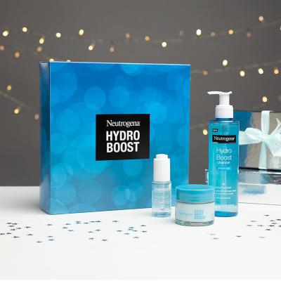 Neutrogena Hydro Boost Gift Set Poklon set hidratantni gel za lice Hydro Boost Water Gel 50 ml + serum za lice Hydro Boost Hyaluronic Acid Concentrated Serum 15 ml + gel za čišćenje lica Hydro Boost Water Gel Cleanser 200 ml