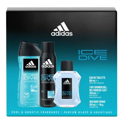 Adidas Ice Dive Poklon set toaletna voda 100 ml + dezodorans 150 ml + gel za tuširanje 250 ml