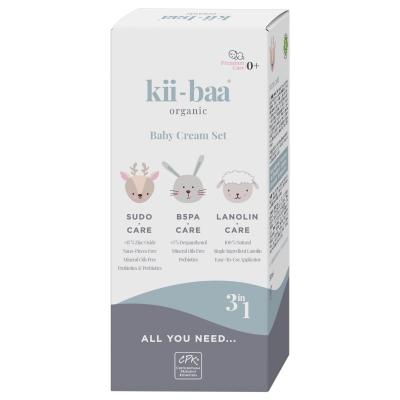 Kii-Baa Organic Baby Cream Set Poklon set dječja krema B5PA-CARE 50 g + dječja krema SUDO-CARE 50 g + dječja mast Lanolin Care 30 g