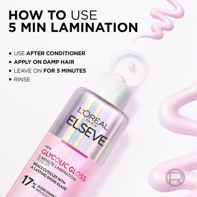 L&#039;Oréal Paris Elseve Glycolic Gloss 5 Minute Lamination Maska za kosu za žene 200 ml