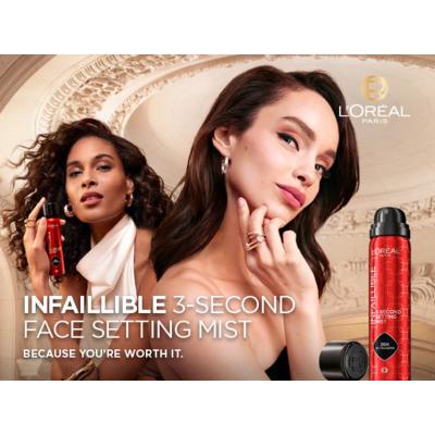 L&#039;Oréal Paris Infaillible 3-Second Setting Mist Fiksatori šminke za žene 75 ml