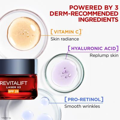 L&#039;Oréal Paris Revitalift Laser Pure Retinol Night Serum Poklon set noćni serum za kožu Revitalift Laser Pure Retinol Night Serum 50 ml + dnevna krema za kožu Revitalift Laser X3 SPF25 50 ml