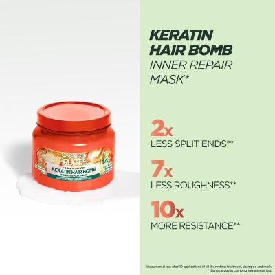 Garnier Fructis Goodbye Damage Keratin Hair Bomb Maska za kosu za žene 320 ml