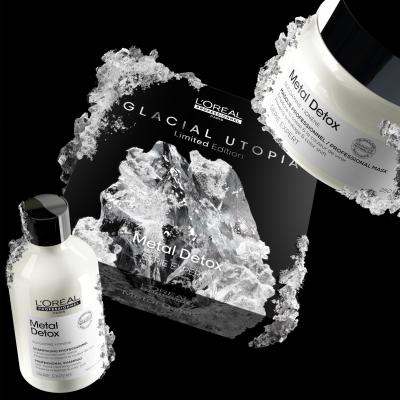 L&#039;Oréal Professionnel Metal Detox Glacial Utopia Limited Edition Poklon set Metal Detox šampon 300 ml + Metal Detox maska za kosu 250 ml