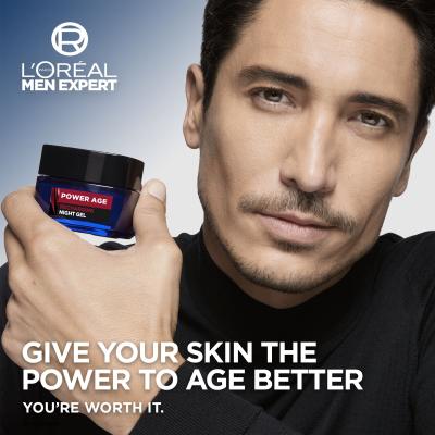 L&#039;Oréal Paris Men Expert Power Age Recharging Night Gel Gel za lice za muškarce 50 ml