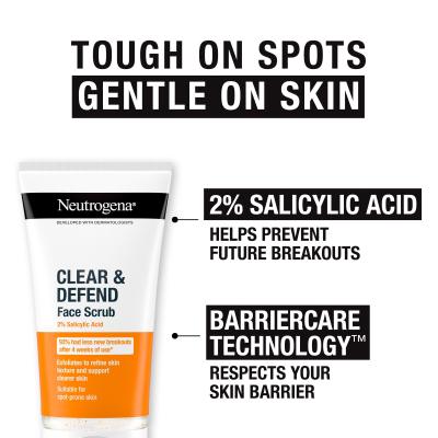 Neutrogena Clear &amp; Defend Face Scrub Piling 150 ml