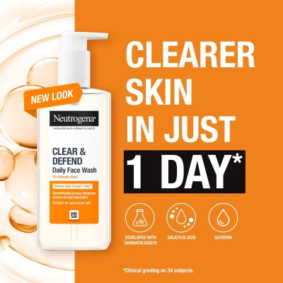 Neutrogena Clear &amp; Defend Daily Face Wash Gel za čišćenje lica 200 ml