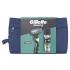 Gillette Mach3 Poklon set aparat za brijanje 1 kom + rezervna glava 1 kom + gel za brijanje Series Soothing With Aloe Vera Sensitive Shave Gel 200 ml + kozmetička torbica