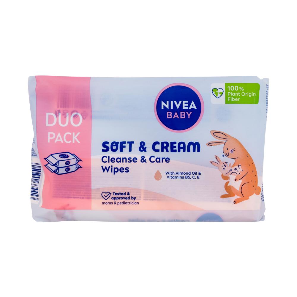 Nivea Baby Soft & Cream - Salviette umidificate per bambini 2x63 pz