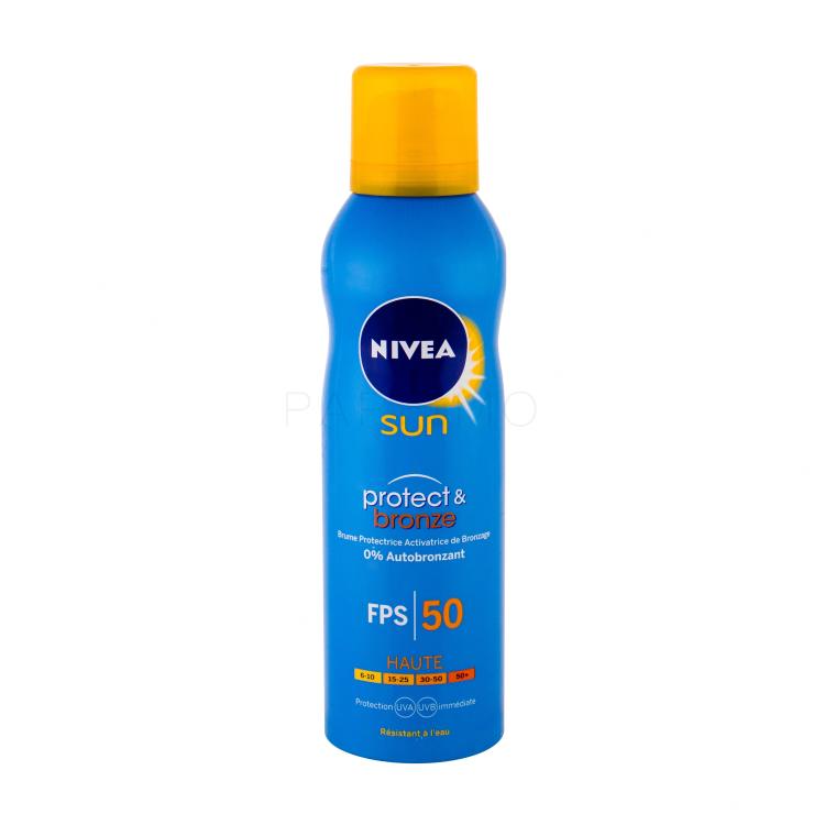 Nivea Sun Protect &amp; Bronze Sun Spray SPF50 Proizvod za zaštitu od sunca za tijelo 200 ml