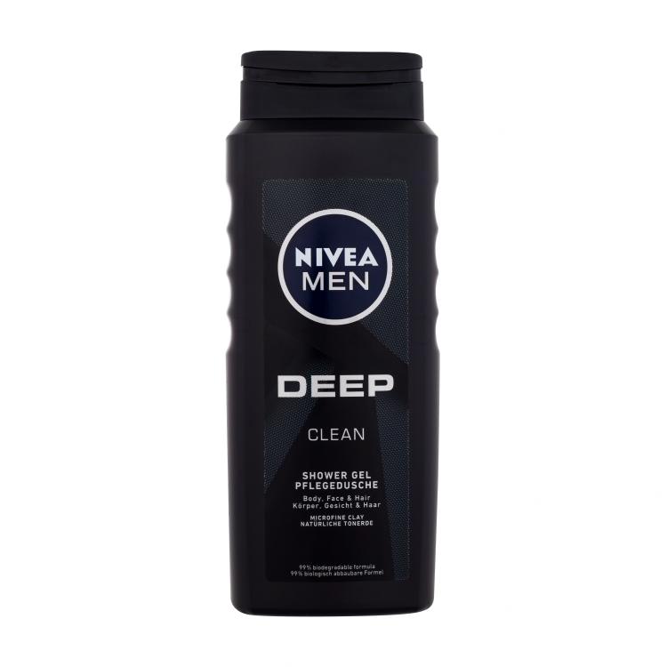 Nivea Men Deep Clean Body, Face &amp; Hair Gel za tuširanje za muškarce 500 ml