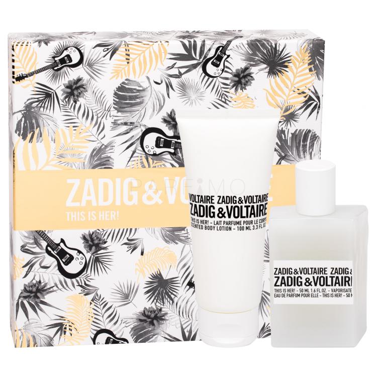 Zadig &amp; Voltaire This is Her! Poklon set parfémovaná voda 50 ml + tělové mléko 100 ml