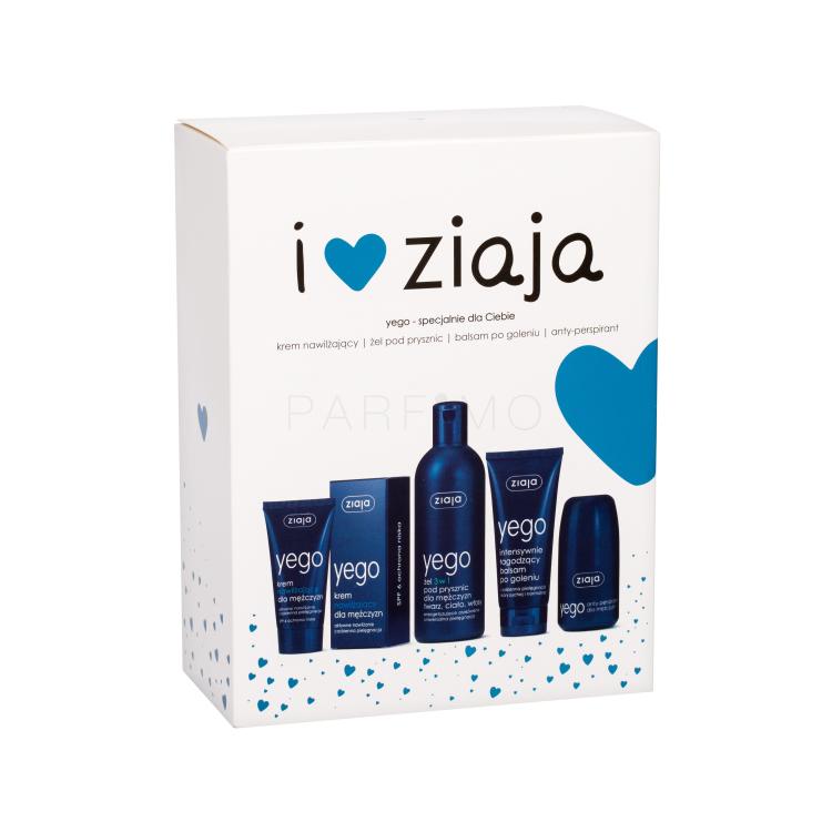 Ziaja Men (Yego) Poklon set gel za tuširanje 3u1 300 ml + hidratantna krema SPF6 50 ml + balzam nakon brijanja 75 ml + antiperspirant 60 ml oštećena kutija