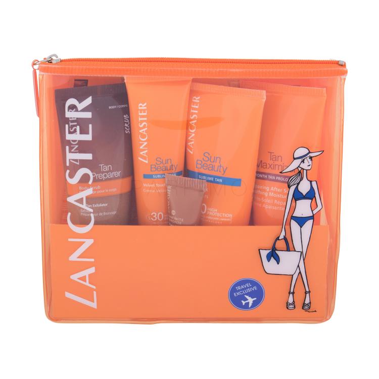 Lancaster Sun Beauty Travel Exclusive Poklon set krema za sunčanje SPF30 50 ml + krema za sunčanje SPF30 30 ml + krema nakon sunčanja 50 ml + krema za sunčanje / piling 50 ml + krema za lice 3 ml