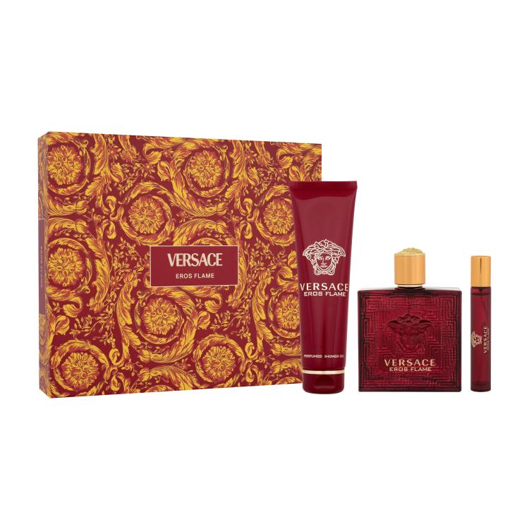 Versace Eros Flame Poklon set parfemska voda 100 ml + gel za tuširanje 150 ml + parfemska voda 10 ml