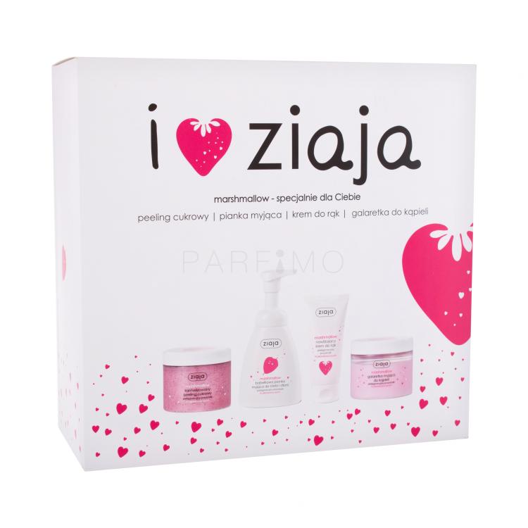 Ziaja I ♥ Ziaja Marshmallow Poklon set piling za tijelo Marshmallow 300 ml + tekući sapun za ruke Marshmallow 250 ml + gel za čišćenje Marshmallow 260 ml + krema za ruke Marshmallow 50 ml oštećena kutija