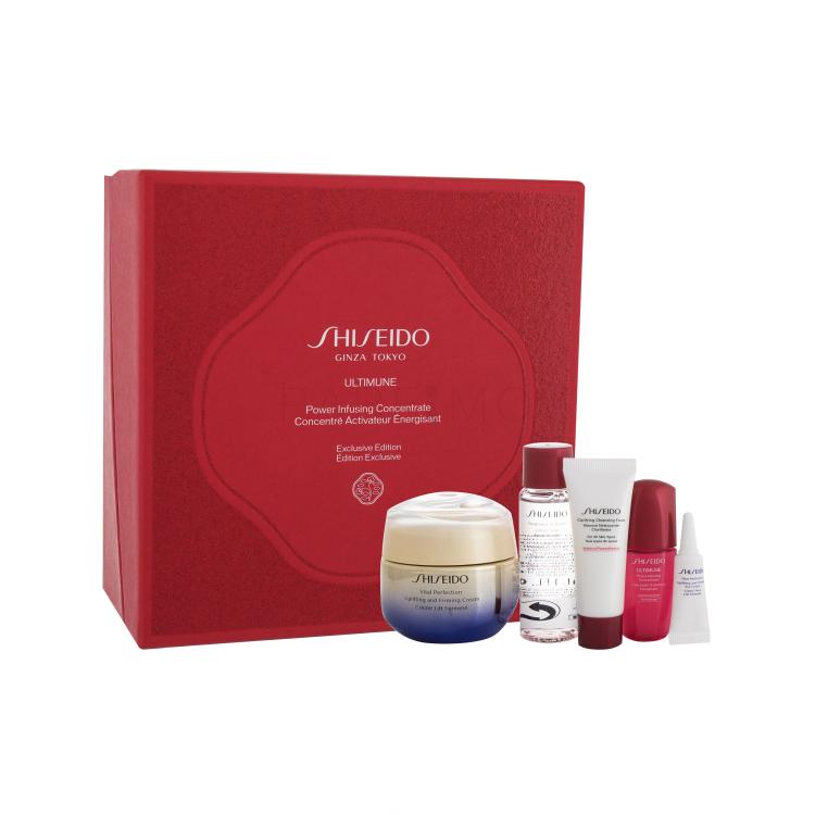 Shiseido Vital Perfection Uplifting and Firming Cream Poklon set dnevna krema 50 ml + pjena za čišćenje 15 ml + losion za tijelo 30 ml + serum 10 ml + krema za područje oko očiju 3 ml