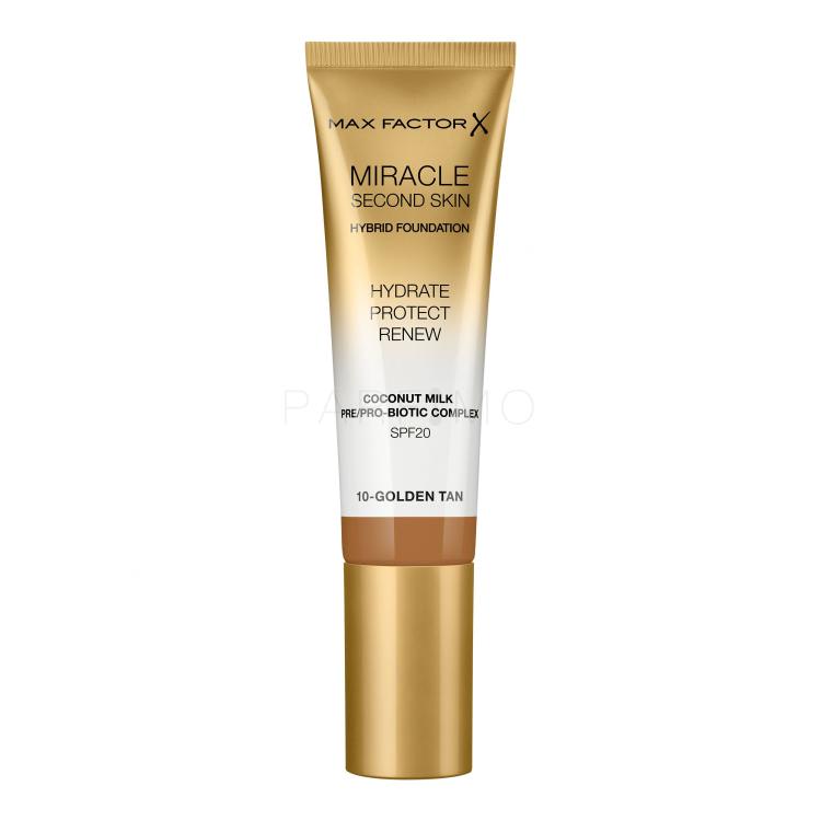 Max Factor Miracle Second Skin SPF20 Puder za žene 30 ml Nijansa 10 Golden Tan