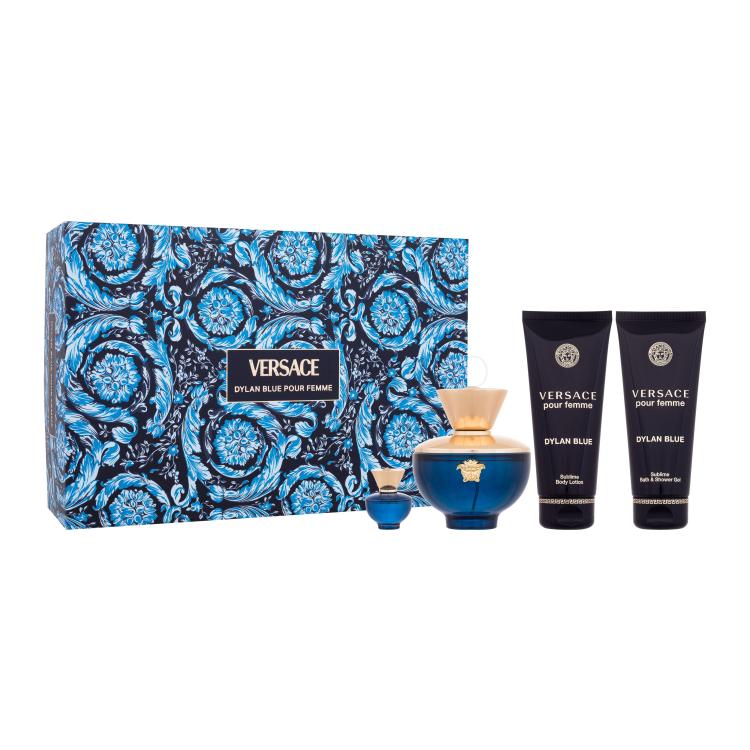 Versace Pour Femme Dylan Blue Poklon set parfemska voda 100 ml + parfemska voda 5 ml + losion za tijelo 100 ml + gel za tuširanje 100 ml