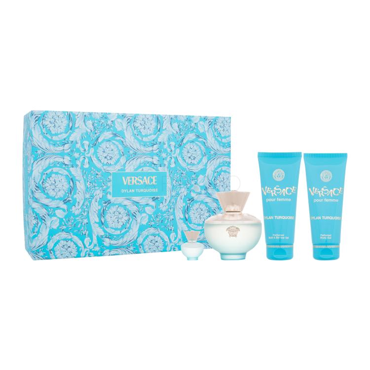 Versace Pour Femme Dylan Turquoise Poklon set toaletna voda 100 ml + toaletna voda 5 ml + gel za tuširanje 100 ml + gel za tijelo 100 ml