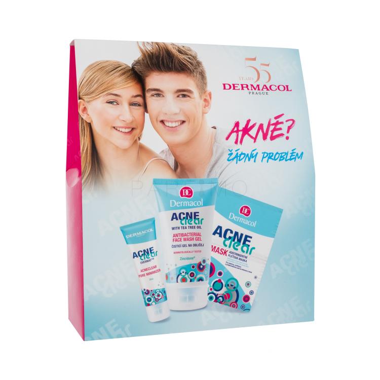 Dermacol AcneClear Poklon set Gel-krema za lice AcneClear 50 ml + gel za čišćenje lica AcneClear 150 ml + maska za lice AcneClear 2 x 8 g