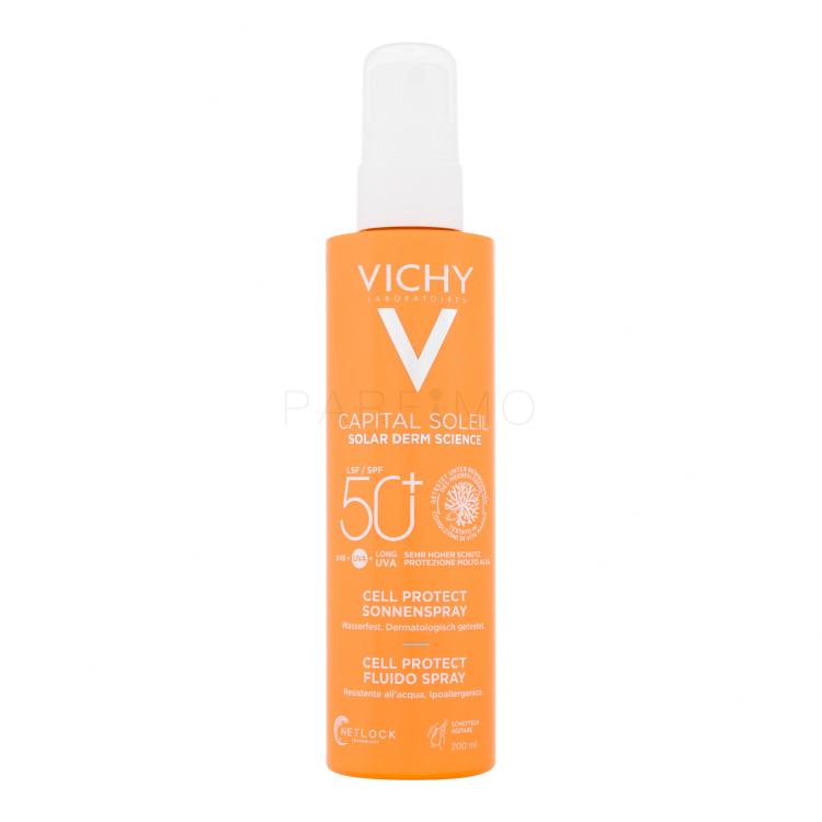 Vichy Capital Soleil Cell Protect Water Fluid Spray SPF50+ Proizvod za zaštitu od sunca za tijelo 200 ml